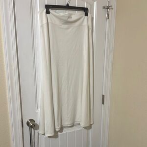 Ashley Stewart White Asymmetrical A-Line Maxi Skirt